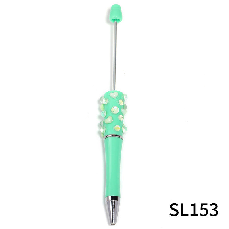 Wholesale 1opcs Heavy Industry Love Mermaid Beads Rhinestone Pen Handmade DIY Beaded Pen